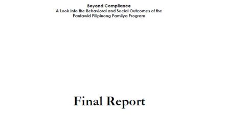 Beyond Compliance: A Look into the Behavioral and Social Outcomes of the Pantawid Pilipinong Pamilya Program