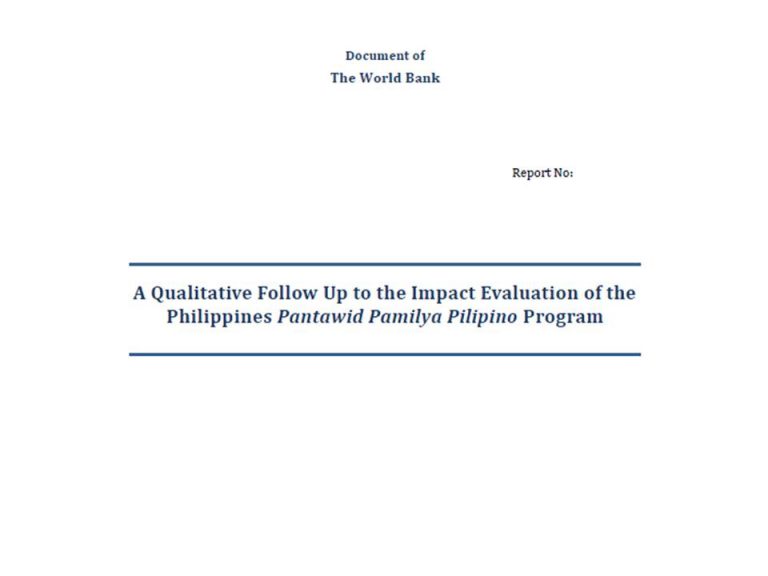 A Qualitative Follow Up to the Impact Evaluation of the ...