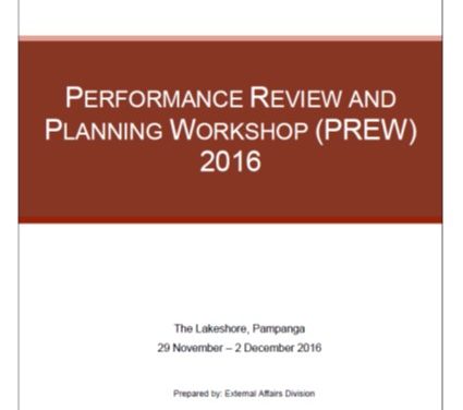 2016 PDPB PREW and Planning Workshop