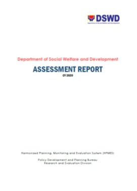 CY 2020 DSWD Assessment Report