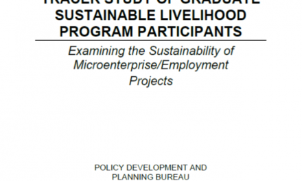 TRACER STUDY OF GRADUATE SUSTAINABLE LIVELIHOOD PROGRAM PARTICIPANTS: Examining the Sustainability of Microenterprise/Employment Projects